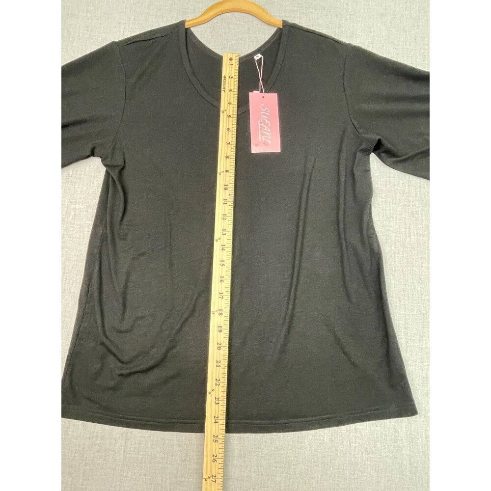 Women's M Shirt Bundle Sueani Black V-Neck Shirt and Blue and White Ayifu V-Neck - Picture 5 of 14
